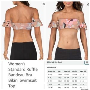 The Bikini Lab XXL plus ruffle bandeau bra bikini swimsuit top NWT